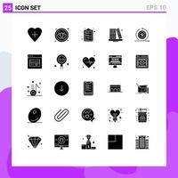 Stock Vector Icon Pack of 25 Line Signs and Symbols for on investment list business education Editable Vector Design Elements