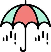 Umbrella Rain Weather Spring  Flat Color Icon Vector icon banner Template