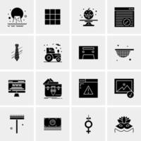 16 iconos de negocios universales vector ilustración de icono creativo para usar en proyectos relacionados con la web y dispositivos móviles