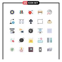 Set of 25 Modern UI Icons Symbols Signs for delete confidential database insurance auto insurance Editable Vector Design Elements