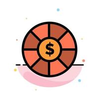 Coin Currency Dollar Abstract Flat Color Icon Template vector