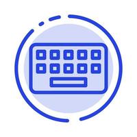 KeyBoard Typing Board Key Blue Dotted Line Line Icon vector