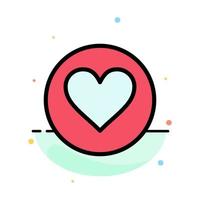 Love Heart Favorite Crack Abstract Flat Color Icon Template vector