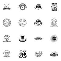 happy fathers day 16 Black text design Vector calligraphy Typography poster Usable as background Editable Vector Design Elements