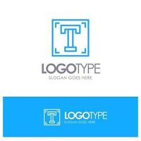 Designer Font Path Program Text Blue Outline Logo Place for Tagline vector