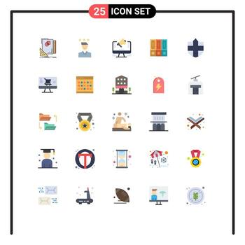 25 Flat Color concept for Websites Mobile and Apps data files job offer web Editable Vector Design Elements