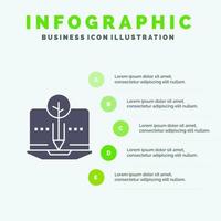 Organic Content Organic Content Digital Solid Icon Infographics 5 Steps Presentation Background vector