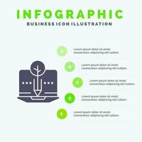 contenido organico contenido organico icono solido digital infografia 5 pasos antecedentes de presentacion vector