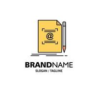 Note Letter Text Mail Create Business Logo Template Flat Color vector