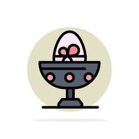 Boiled Boiled Egg Easter Egg Food Abstract Circle Background Flat color Icon vector