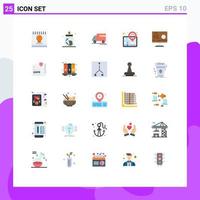 25 iconos creativos, signos y símbolos modernos de éxito, navegación, mapa de tarros, bienes, elementos de diseño de vectores editables