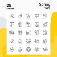 25 Spring Icon Set 100 Editable EPS 10 Files Business Logo Concept Ideas Line icon design vector