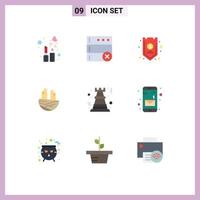 9 Universal Flat Colors Set for Web and Mobile Applications chess spring account house animal Editable Vector Design Elements