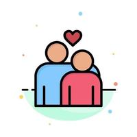 Couple Love Marriage Heart Abstract Flat Color Icon Template vector