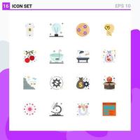 16 Flat Color concept for Websites Mobile and Apps speed faster idea brain media Editable Pack of Creative Vector Design Elements