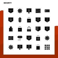 25 Security Icon set Solid Glyph Icon Vector Illustration Template For Web and Mobile Ideas for business company