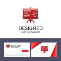 Creative Business Card and Logo template Presentation Board Projector Graph Vector Illustration