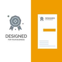 Award Star Prize Grey Logo Design and Business Card Template vector
