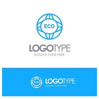 Environment Global Internet World Eco Blue Outline Logo Place for Tagline vector