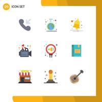 Modern Set of 9 Flat Colors Pictograph of public management notification wedding presentation Editable Vector Design Elements