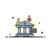 bank payments banking financial money Flat Color Icon Vector
