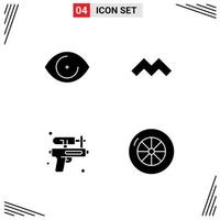 User Interface Solid Glyph Pack of modern Signs and Symbols of eye water vision cryptocurrency tire Editable Vector Design Elements