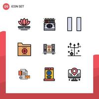 9 Creative Icons Modern Signs and Symbols of speaker woofer education office file Editable Vector Design Elements