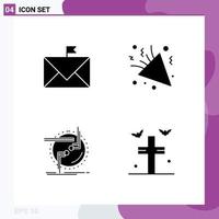 User Interface Pack of Basic Solid Glyphs of communication holiday envelope celebration connect Editable Vector Design Elements