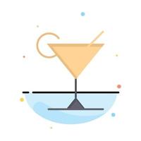 Cocktail Juice Lemon Abstract Flat Color Icon Template vector