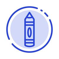 Drawing Education Pencil Sketch Blue Dotted Line Line Icon vector