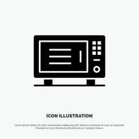 Electric Home Machine Oven Solid Black Glyph Icon vector