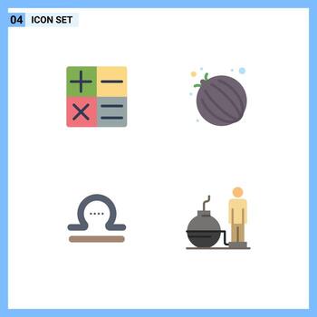 4 Flat Icon concept for Websites Mobile and Apps calculator business onion libra modern Editable Vector Design Elements