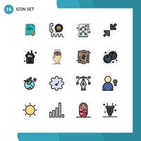 16 iconos creativos signos y símbolos modernos de flechas de zoom estrategia de inicio de contacto elementos de diseño de vectores creativos editables