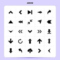 Solid 25 Arrow Icon set Vector Glyph Style Design Black Icons Set Web and Mobile Business ideas design Vector Illustration