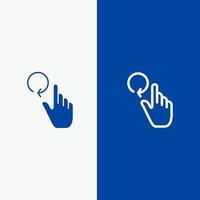 Hand Finger Gestures Reload Line and Glyph Solid icon Blue banner Line and Glyph Solid icon Blue banner vector