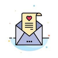 Mail Love Letter Proposal Wedding Card Abstract Flat Color Icon Template vector