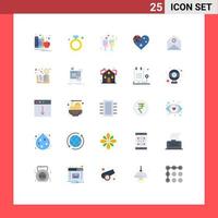 25 Creative Icons Modern Signs and Symbols of add flag gift country reception Editable Vector Design Elements