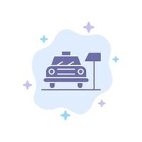 Car Parking Hotel Service Blue Icon on Abstract Cloud Background vector