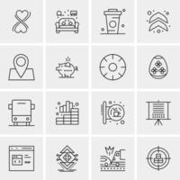 16 Universal Business Icons Vector Creative Icon Illustration to use in web and Mobile Related project