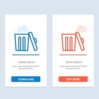 Ecology Environment Garbage Trash  Blue and Red Download and Buy Now web Widget Card Template vector