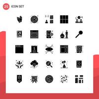 25 iconos creativos signos y símbolos modernos de desarrollo de diseño de aplicación de acuerdo de asociación elementos de diseño vectorial editables vector