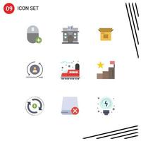 9 Creative Icons Modern Signs and Symbols of railroad returning visiter product release visiter release Editable Vector Design Elements