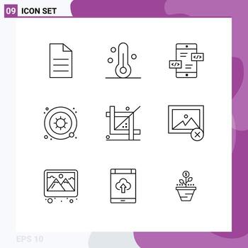 User Interface Pack of 9 Basic Outlines of crop science app development virus bacteria Editable Vector Design Elements