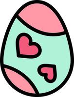 Bird Decoration Easter Egg Heart  Flat Color Icon Vector icon banner Template