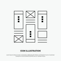 Wire framing Sketching Wireframe Idea Vector Line Icon