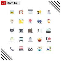 Pictogram Set of 25 Simple Flat Colors of ad notification watch announcement search Editable Vector Design Elements