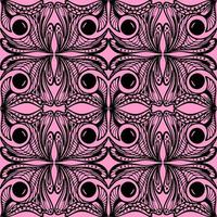 seamless graphic abstract tile pattern, black geometric ornament on pink background, texture, design photo