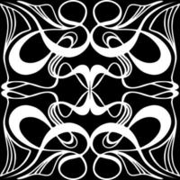 seamless graphic pattern, tile with abstract geometric white ornament on black background, texture, design photo