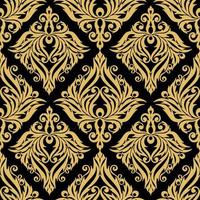 patrón de mosaico abstracto gráfico sin fisuras, adorno geométrico dorado sobre fondo negro, textura, diseño foto