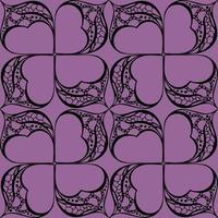 seamless graphic abstract tile pattern, black geometric ornament on magenta background, texture, design photo